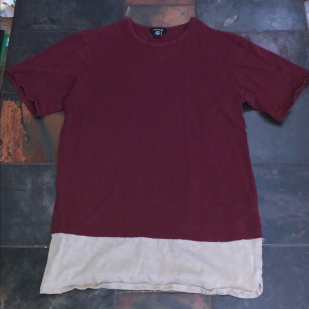 Moroon/brown long fit men’s t-shirt
